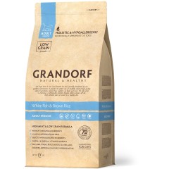 Grandorf сухой корм забота о коже и шерсти для кошек - Белая рыба с индейкой, 2 кг