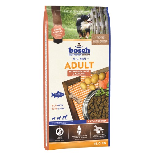 Bosch Adult с лососем и картофелем сухой корм для собак 15 кг