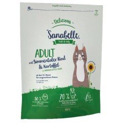 Sanabelle Delicious Adult с мясом бычков симментальской породы и картофелем сухой корм для кошек 2 кг