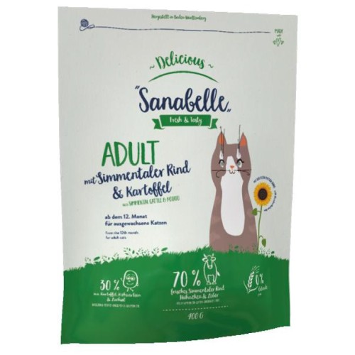 Sanabelle Delicious Adult с мясом бычков симментальской породы и картофелем сухой корм для кошек 2 кг