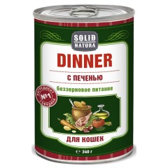 Solid Naturaа Dinner Печень влажный корм для кошек жестяная банка 0,34 кг