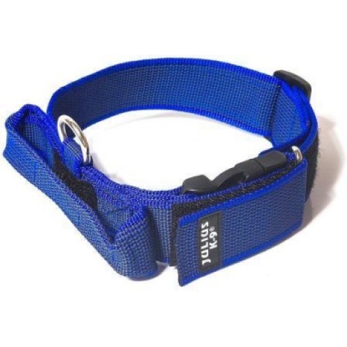 Julius-K9 ошейник для собак Color & Gray (38-53см/4см), с закрытой ручкой, сине-серый
