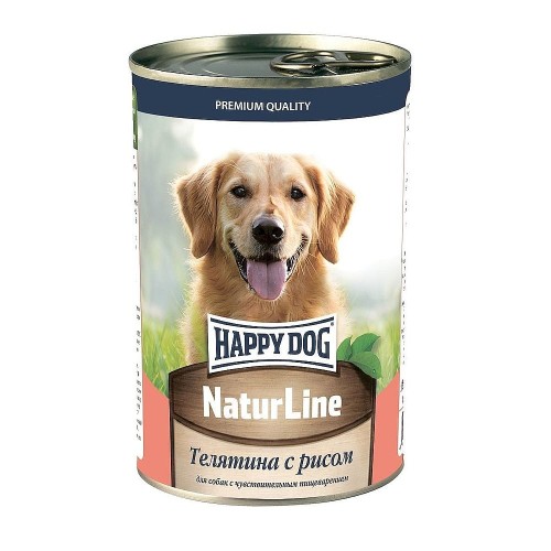 Happy Dog Natur Line Телятина с рисом, 410 гр