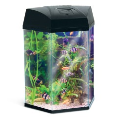 AA-Aquarium Аквариум Hexagon, 22л, черный, 330*300*433 мм