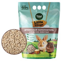 Triol Наполнитель древесный для мелких животных, 3л, серия LITTLE VILLAGE