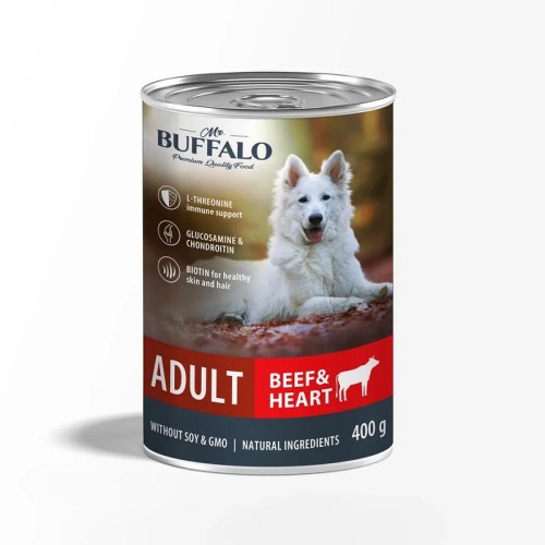 Mr.Buffalo кон. ADULT говядина и сердце для собак, 400 гр
