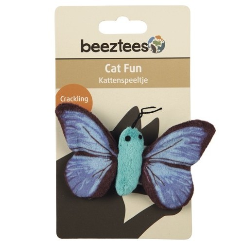 Beeztees 440623 Игрушка д/кошек Бабочка плюшевая, голубая 11см