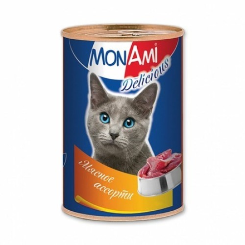 MonAmi кон д/кошек Мясное ассорти 350 гр