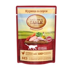 Nature's Table пауч д/кошек Курица в соусе, 85 гр