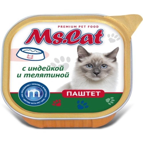 Мисс Кэт кон.д/кошек паштет с Индейкой и телятиной 100 гр