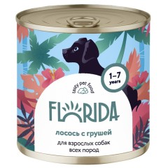Florida Консервы для собак Лосось с грушей, 240 гр