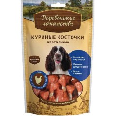 Деревенские лакомства для взр/собак Куриные косточки жевательные, 90 гр
