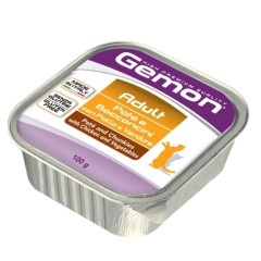 Gemon Cat консервы для кошек паштет с кусочками курицы и овощами 100 г