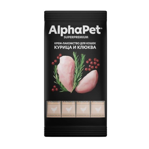 AlphaPet Super Premium крем-лакомство для кошек с креветкой и моллюсками, 4х12 гр