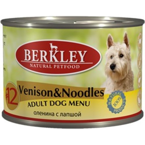 Berkley кон. д/собак оленина с лапшой №12 200 гр