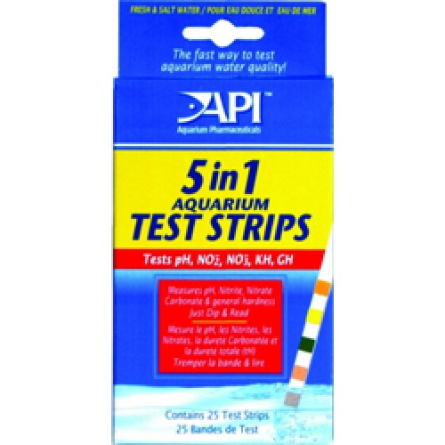 API 5 в 1 аквариум Тест Стрипс - Полоски для экспресс тестов аквариумной воды 5 in 1 Aquarium Test Strips