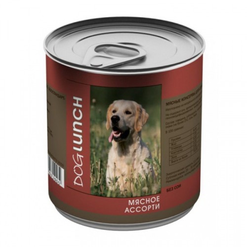 Dog Lunch консервы д/собак Мясное ассорти в желе 410 гр
