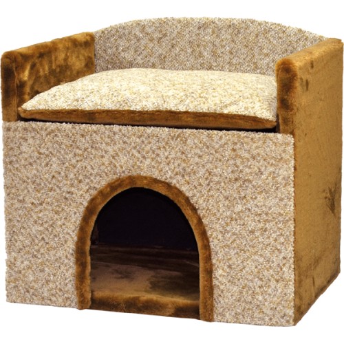 Зооник Будка для собак с лежанкой, средняя (585х390х530)