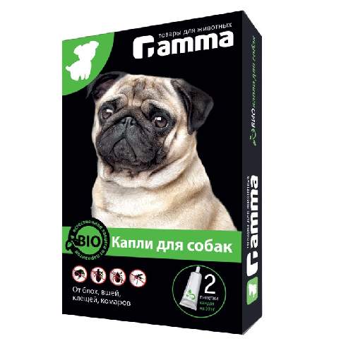 Gamma Капли БИО для собак от внешних паразитов, 2 пипетки по 1мл.