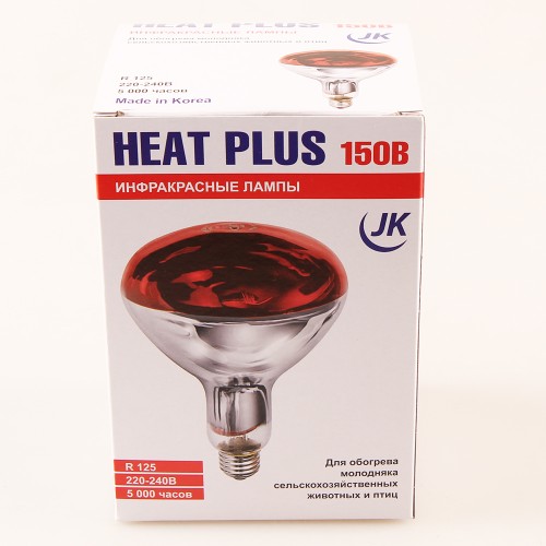 Лампа инфракрасная 150 Bт JK Lighting, E27 R125, закаленное стекло, красная