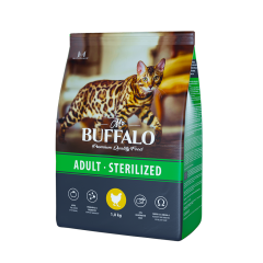Mr.Buffalo STERILIZED (курица) д/кошек, 1,8 кг