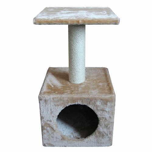 Pet Choice Когтеточка-домик 30х30х57, бежевый