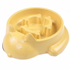 Bobo Миска для медленного кормления, 26.9x23.2x7.2см, 400 мл, желтый