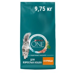 Purina One сухой корм для взрослых кошек, с высоким содержанием курицы и цельными злаками, 9.75 кг