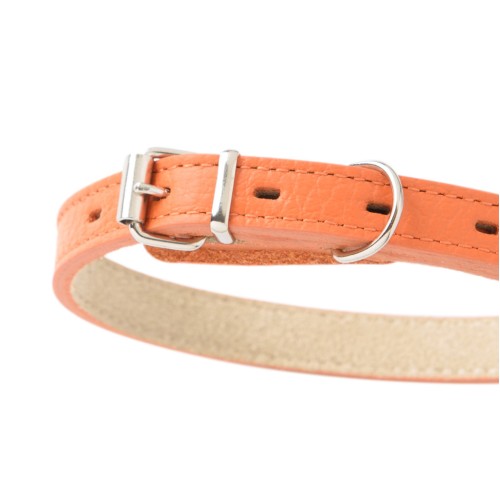 Mr.Kranch ошейник для собак, из натуральной кожи, прямой, 29-35 см, оранжевый