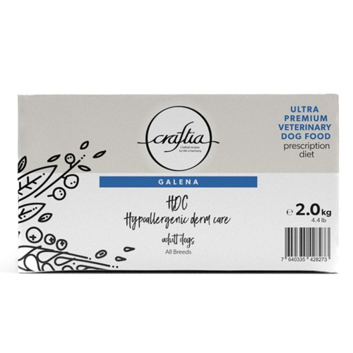 CRAFTIA GALENA ветеринарная диета DOG HYPOALLERGENIC DERM CARE Гипоаллердженик для собак при пищевой аллергии и заболеваниях кожи 10 кг