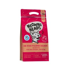 Meowing Heads Для Взрослых кошек с Лососем, курицей и рисом Фиш-гурман, 1,5 кг