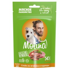 Molina Лакомство для собак всех пород и щенков, Стейк из ягненка и курицы, 50 гр