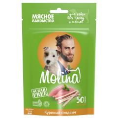 Molina Лакомство для собак всех пород и щенков, Куриный сэндвич, 50 гр