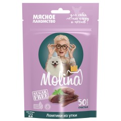 Molina Лакомство для собак мелких пород и щенков, Ломтики из утки, 50 гр