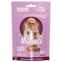 Molina Лакомство для собак мелких пород и щенков, Медальоны из ягненка, 50 гр