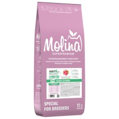 Molina Сухой корм с индейкой и ягненком для взрослых собак всех пород с чувствительным пищеварением, 15 кг