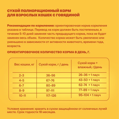 Хаппи Лаппи сухой корм полнорационный для взрослых кошек с говядиной, 12 кг