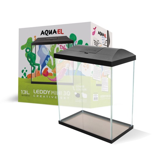 Aquael Аквариум LEDDY MINI 30 Черный / 12.6л прямой