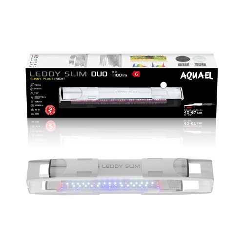 Aquael Светильник DUO LEDDY SLIM SUNNY/PLANT DAY&NIGHT 16 Вт белый (40-67см)