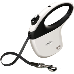 Flexi / Флекси / Флекси Поводок-рулетка One - The Avangarde Leash, лента, S, 5 м, до 15 кг, бело-черная