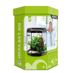Aquael Аквариум HEXA SET 60 / 60 л, шестигранный, Черный