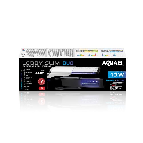 Aquael Светильник LEDDY SLIM DUO Marine & Actinic 10 Вт 2.0 (24-32 см / 10000 & 20000 K) белый