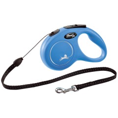 Flexi / Флекси / Флекси Поводок-рулетка New Classic, трос, S, 5 м, до 12 кг, синяя