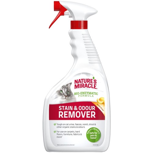 Nature's Miracle спрей Cat Stain & Odour Remover Melon Burst Scent уничтожитель пятен и запахов с ароматом дыни для кошек, 946 мл