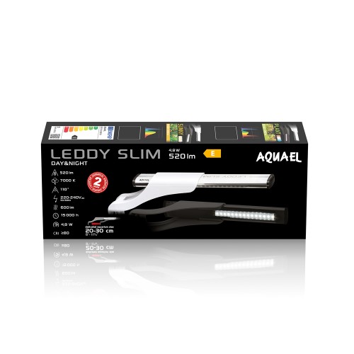 Aquael Светильник LEDDY SLIM Sunny 5 Вт DAY&NIGHT (20-30 см / 6500 K) белый