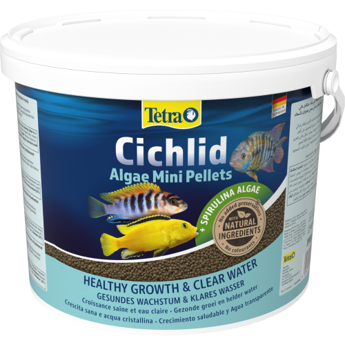 Tetra Cichlid Algae Mini Корм для травоядных цихлид, мини мульти шарики, 10 л