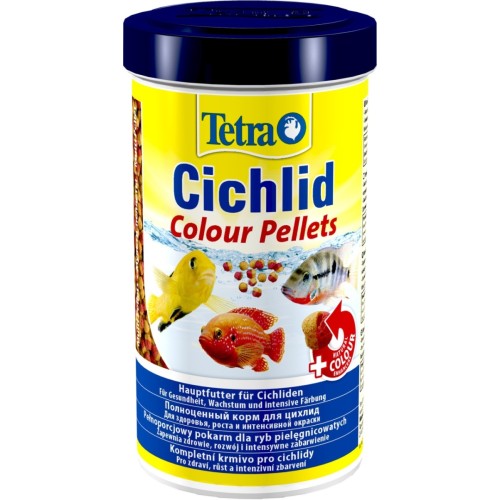 Tetra Cichlid Colour Pellets Корм, усиливающий окраску, для цихлид, мульти шарики, 500 мл