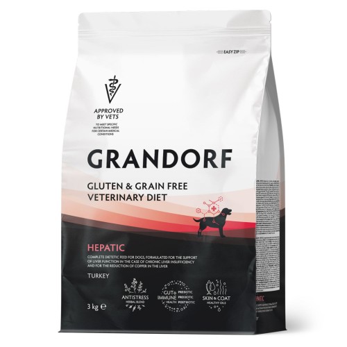 Grandorf Veterinary Diet Dog Hepatic сухой диетический корм для собак при хронической печеночной недостаточности, 3 кг